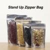 Low MOQ 18x26+4CM Resealable Ziplock Brown Kraft Paper Standing Up Pouches Food Packaging Zipper Bags With Clear Window