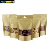 Low MOQ 18x26+4CM Resealable Ziplock Brown Kraft Paper Standing Up Pouches Food Packaging Zipper Bags With Clear Window