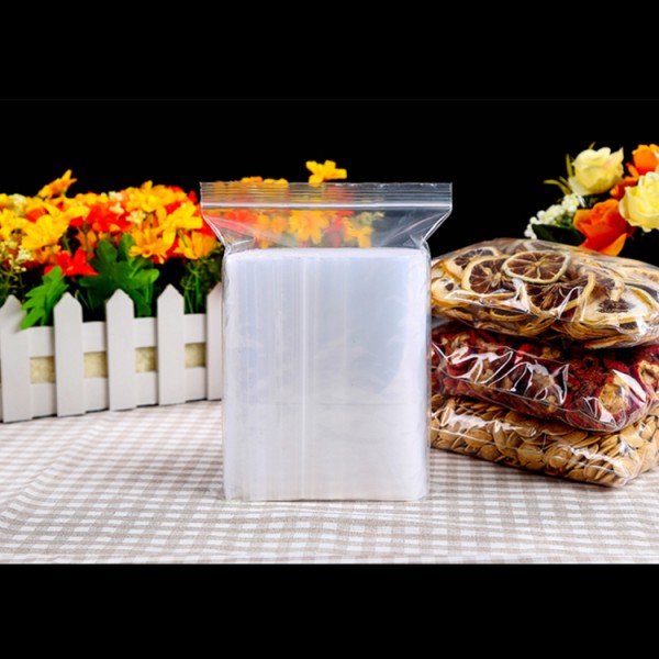 High Quality Transparent Pe Ziplock Food Storage Bags, Recloseable Without Printing Packaging Ziplock Food Bags