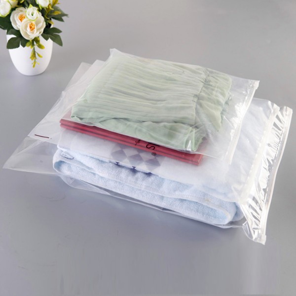 High Quality Sealable CPE Matting Slider Clothes Plastic Bag